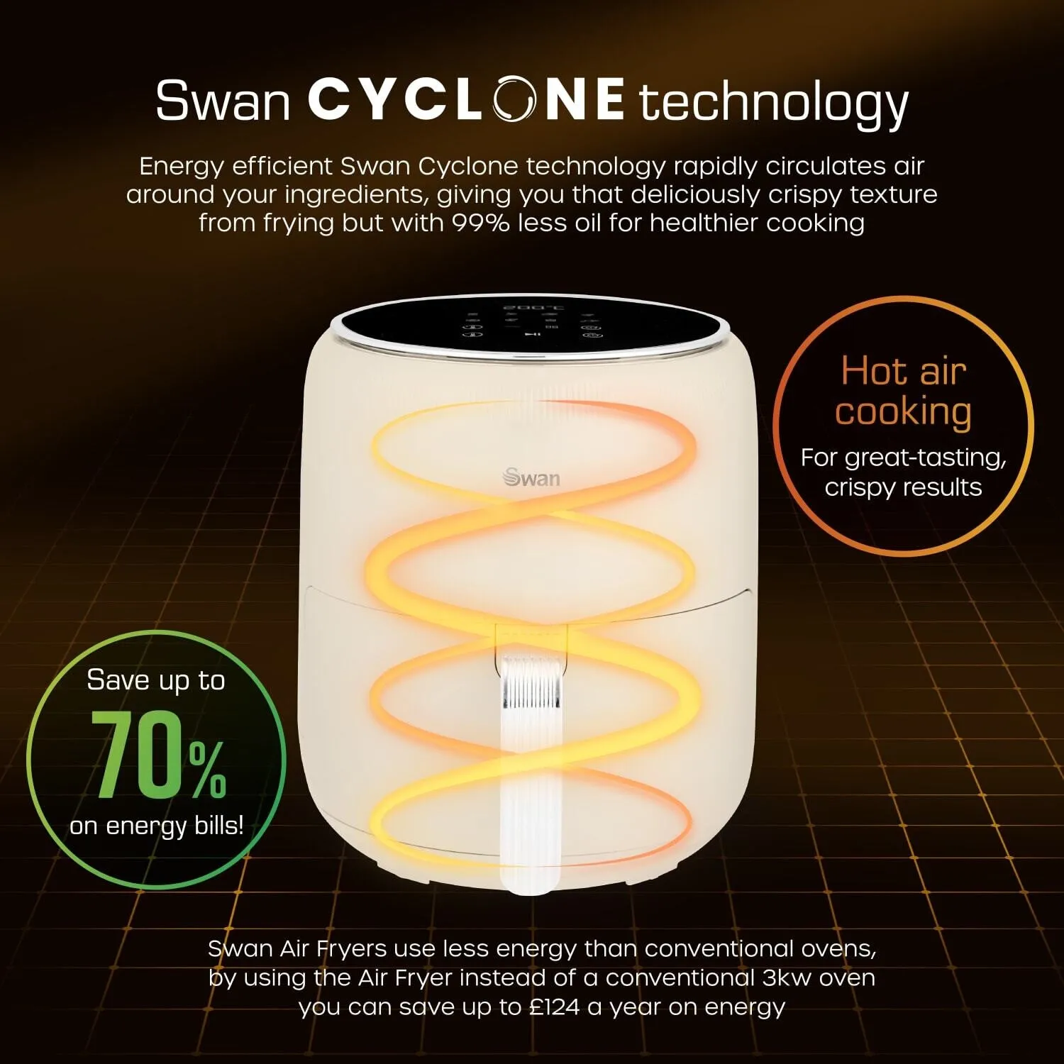 Swan Retro Single 4.5 L Stand-alone Hot air fryer Cream