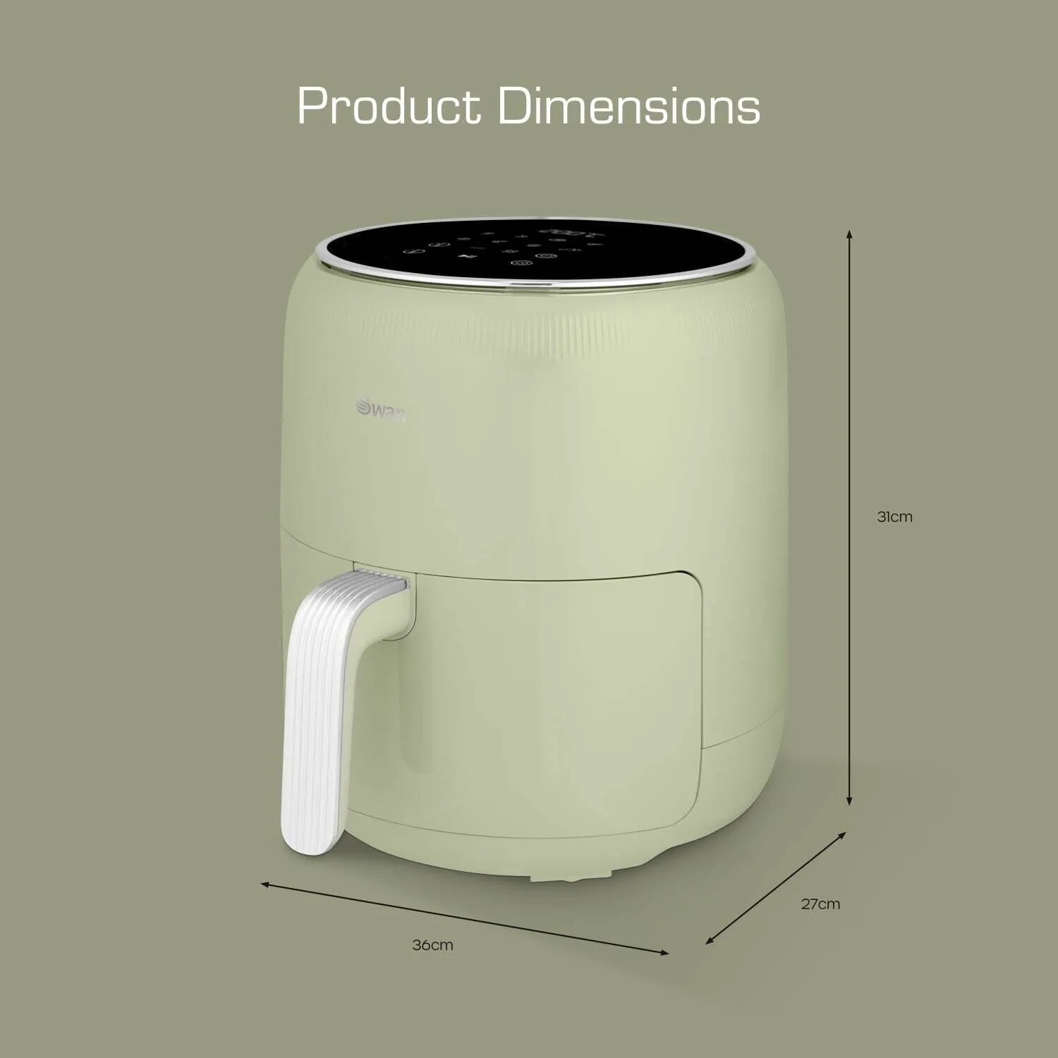 Swan Retro Single 4.5 L Stand-alone Hot air fryer Green