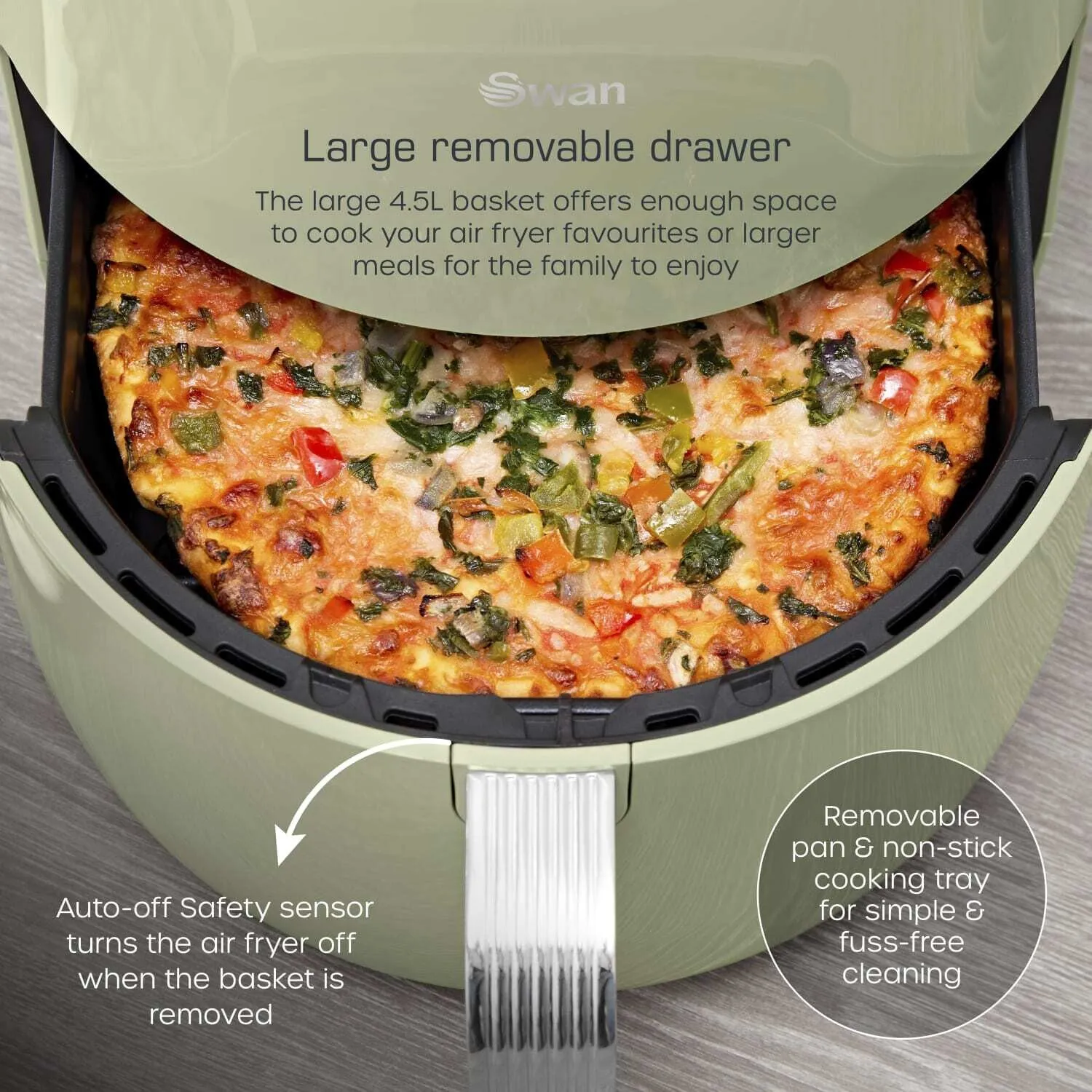 Swan Retro Single 4.5 L Stand-alone Hot air fryer Green