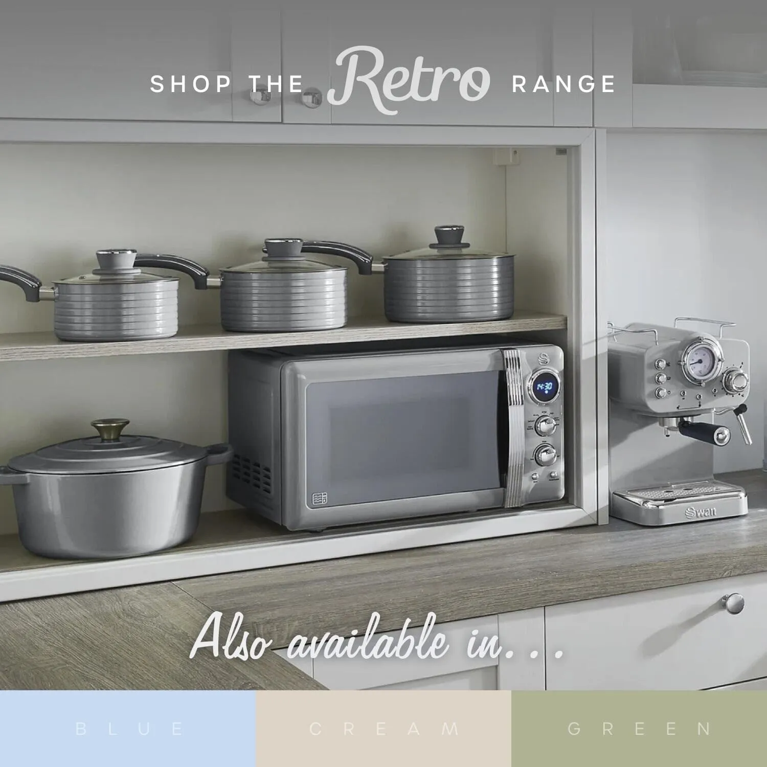 Swan Retro Single 4.5 L Stand-alone Hot air fryer Grey