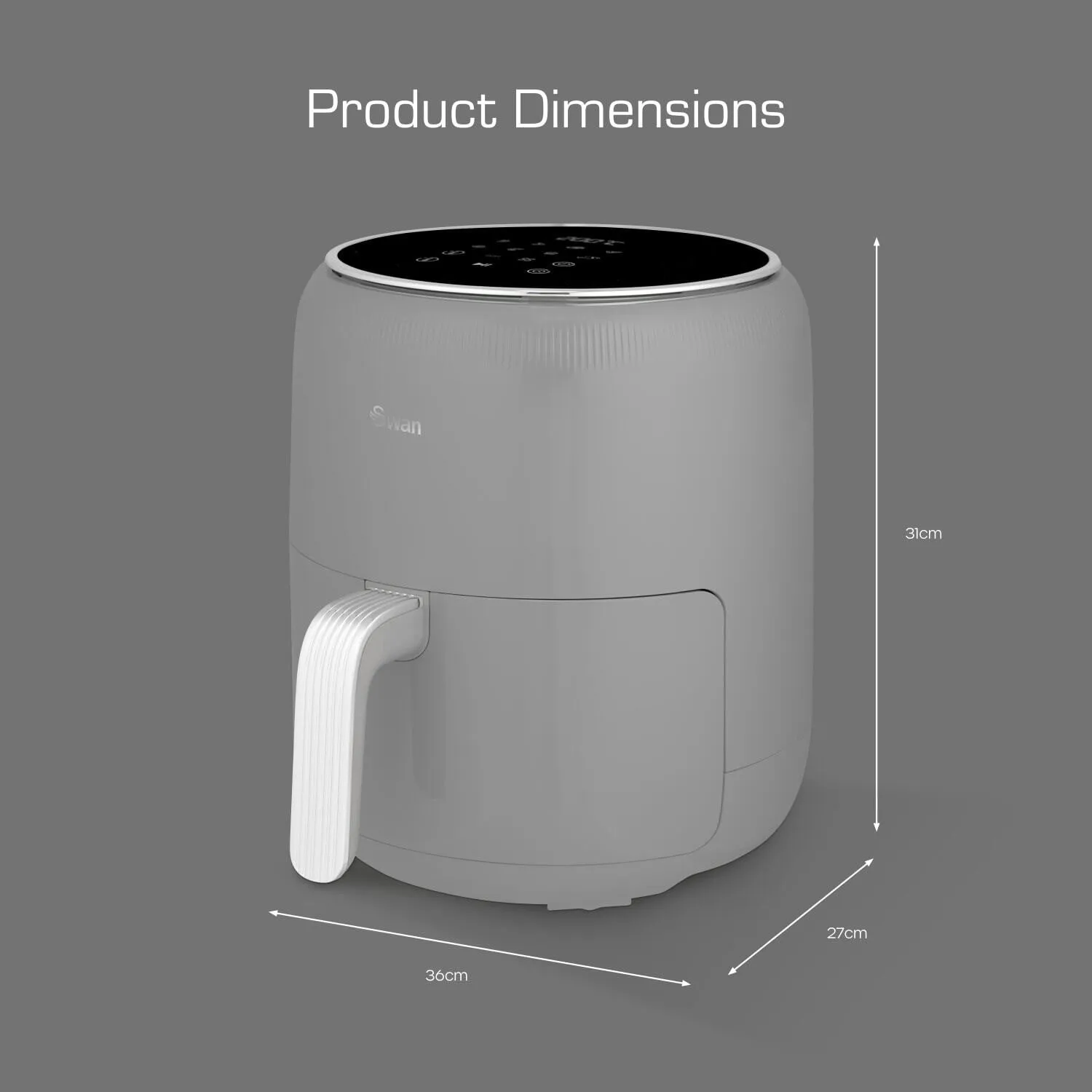 Swan Retro Single 4.5 L Stand-alone Hot air fryer Grey