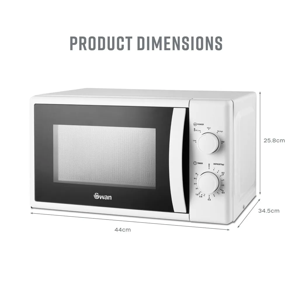 Swan SM4420WHT microwave White Solo microwave Countertop 20 L 700 W