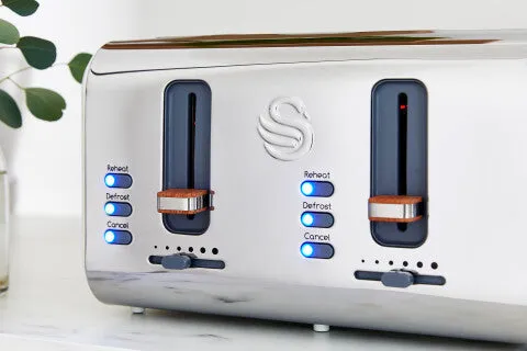 Swan ST14620WHTN toaster 6 4 slice(s) 1500 W Stainless steel, White