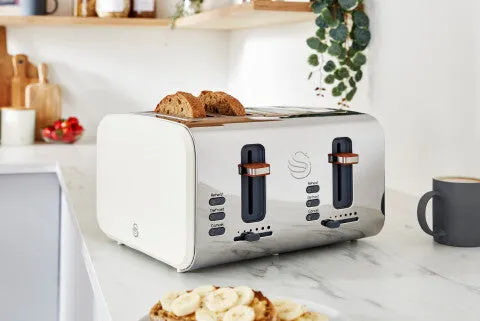 Swan ST14620WHTN toaster 6 4 slice(s) 1500 W Stainless steel, White