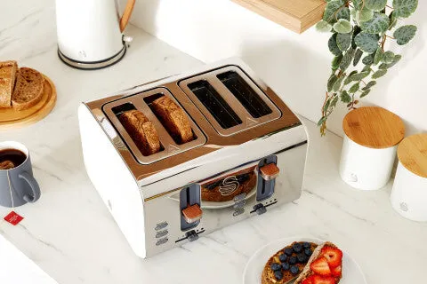 Swan ST14620WHTN toaster 6 4 slice(s) 1500 W Stainless steel, White