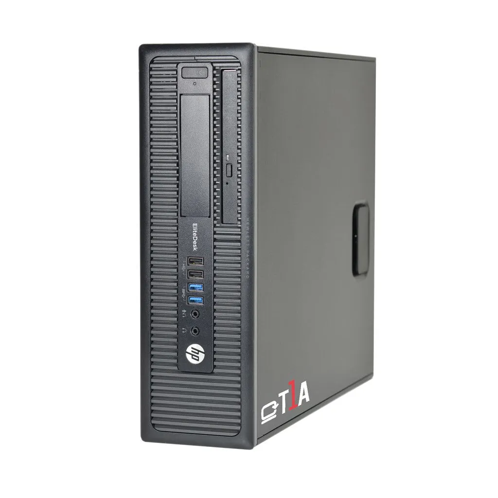 T1A HP EliteDesk 800 G1 Refurbished Intel Core i5 i5-4570 8 GB DDR3-SDRAM 500 GB HDD Windows 10 Pro SFF PC Black