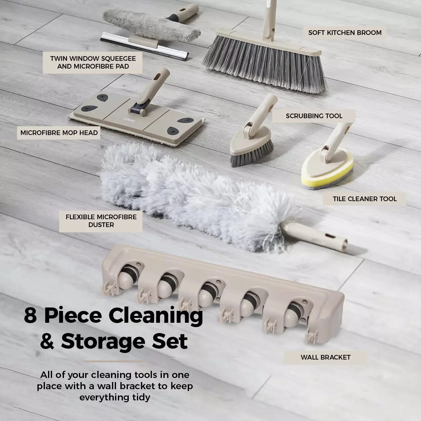 Tower 8 Piece Clean & Storage Set - Latte
