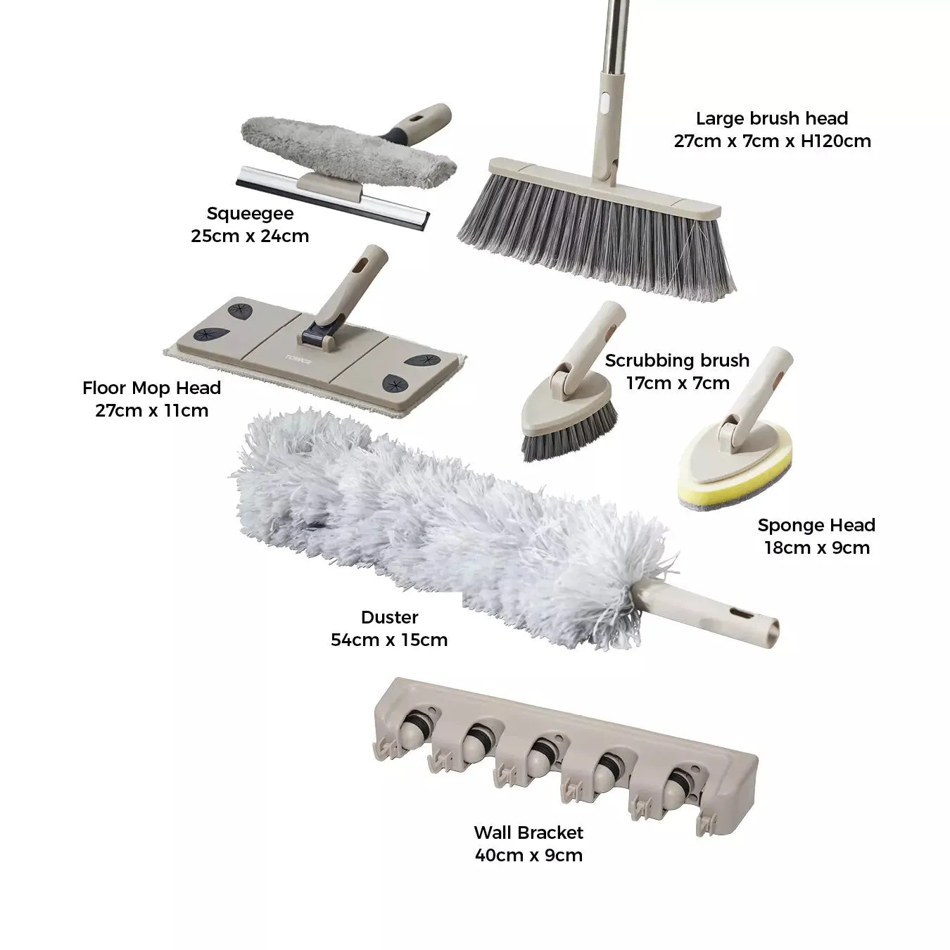 Tower 8 Piece Clean & Storage Set - Latte
