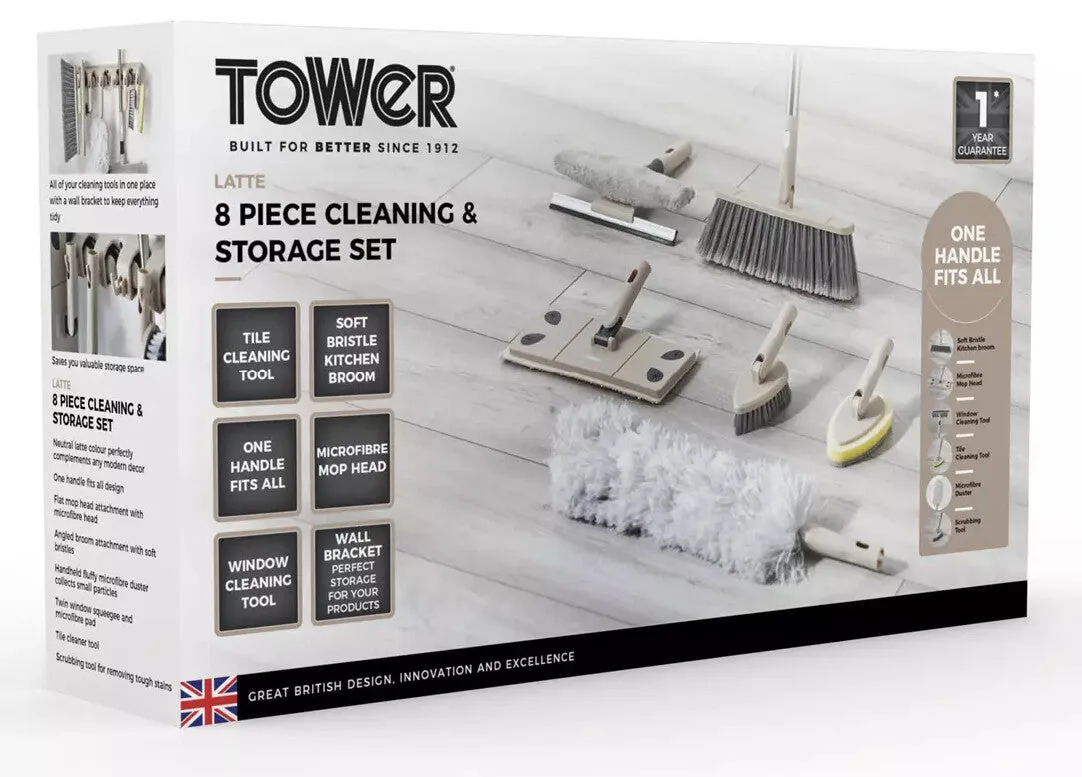 Tower 8 Piece Clean & Storage Set - Latte
