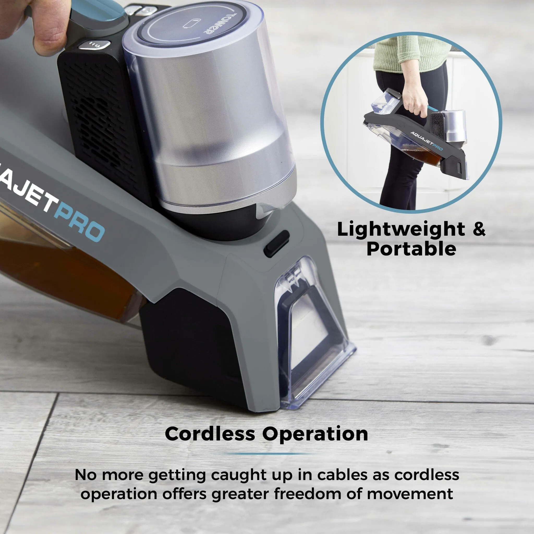 Tower AquajetPro carpet cleaning machine Handheld Deep Blue, Grey