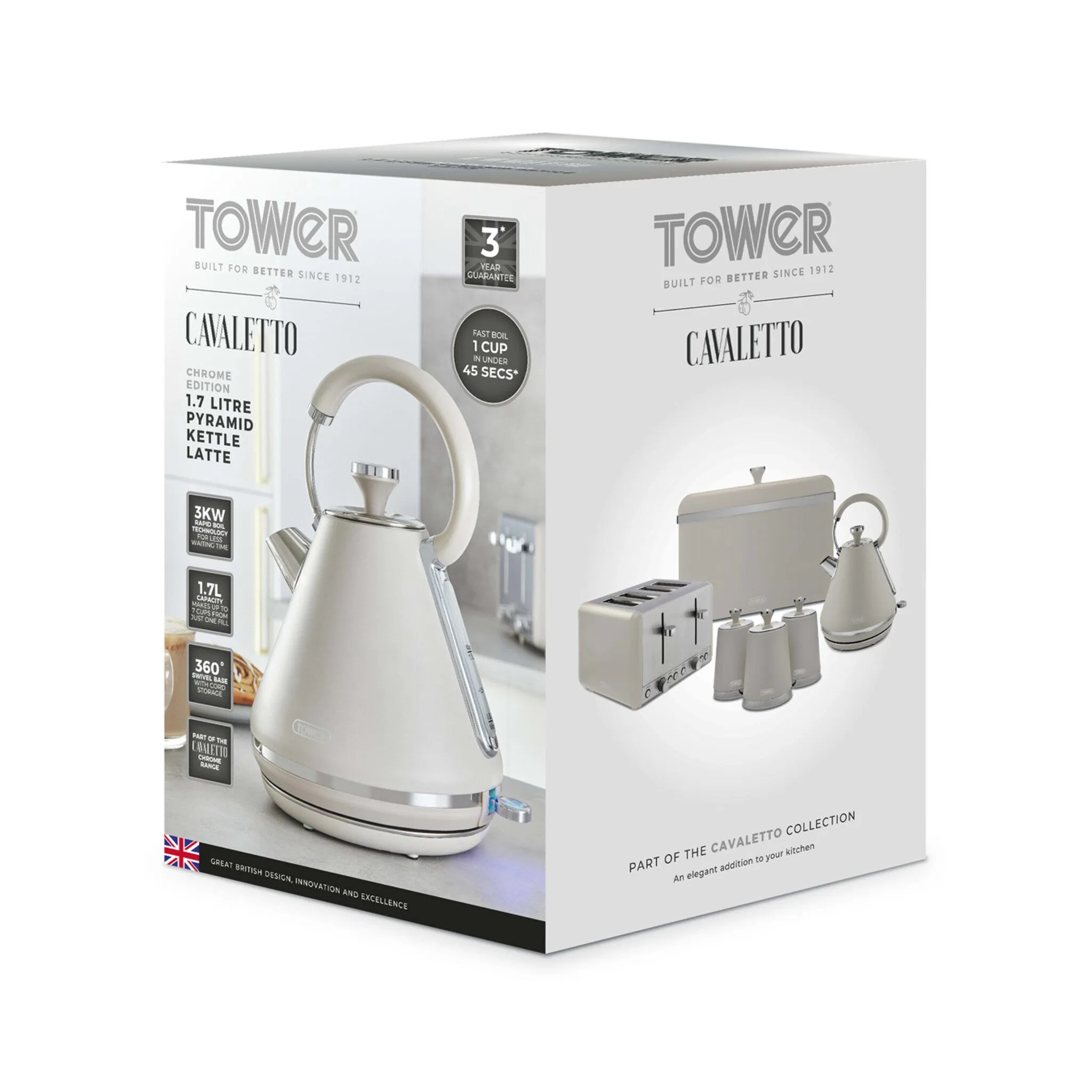 Tower Cavaletto 3KW 1.7 Litre Pyramid Kettle Latte