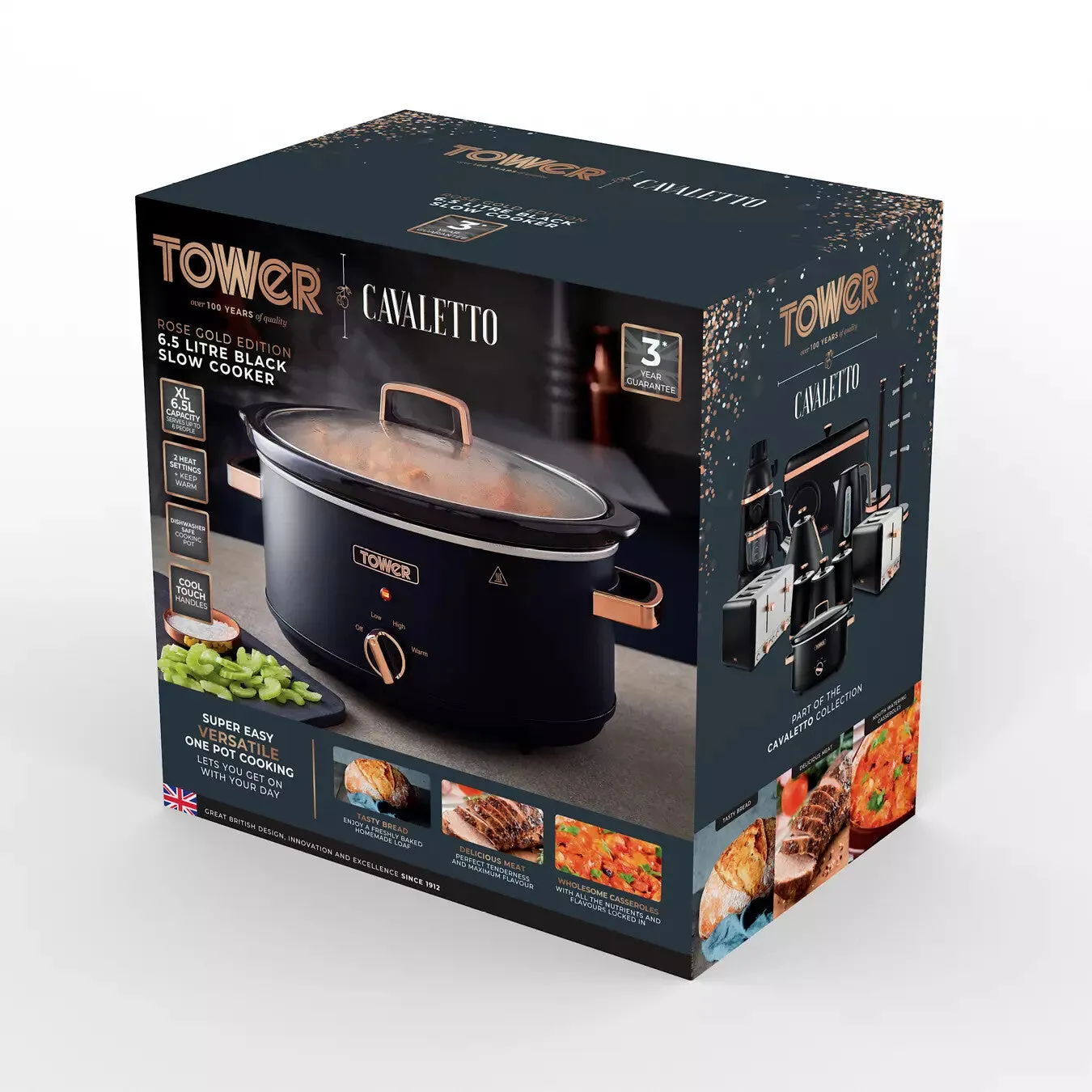 Tower Cavaletto 6.5 Litre Slow Cooker Black