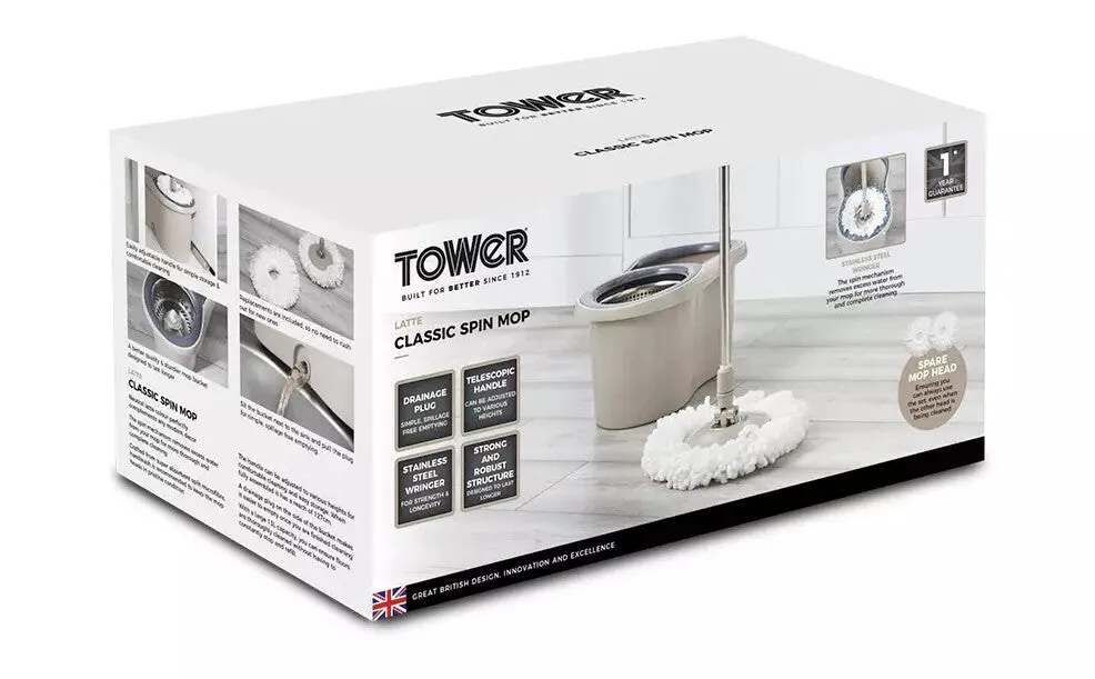 Tower Classic Spin Mop - Latte