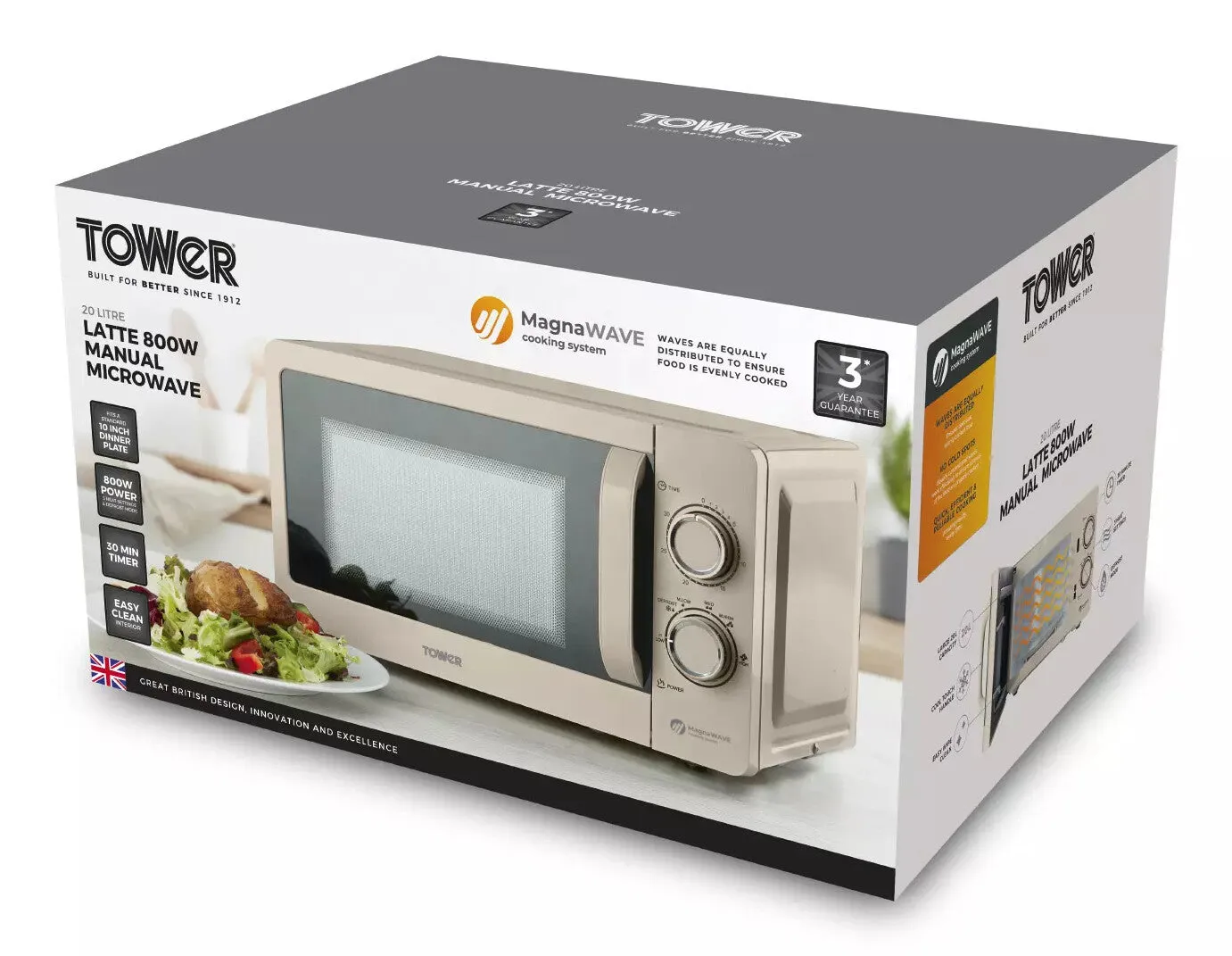 Tower Manual Microwave 20L - Latte