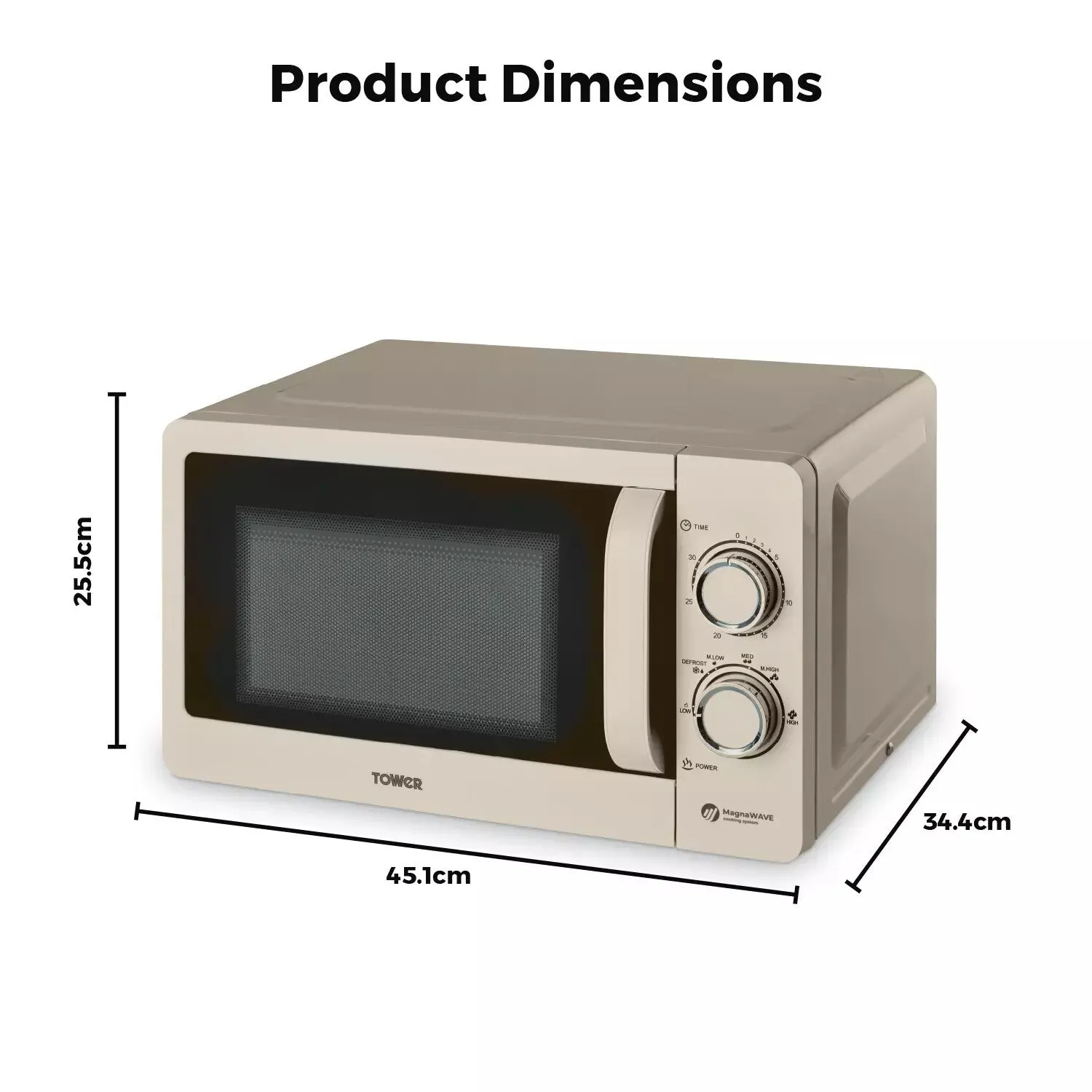 Tower Manual Microwave 20L - Latte