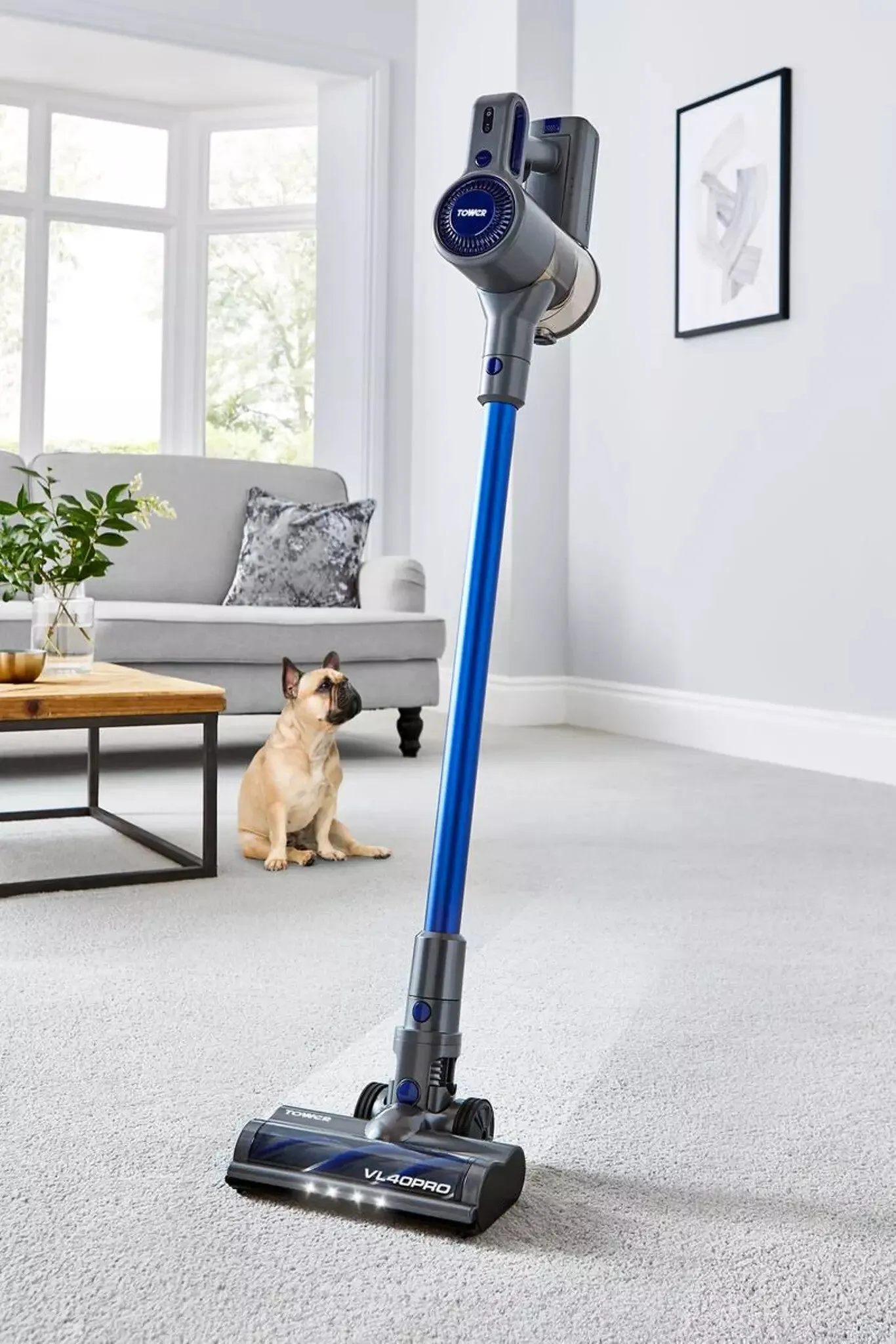 Tower T513003 stick vacuum/electric broom 2-in-1 stick vacuum DC Dry HEPA Bagless 150 W Blue