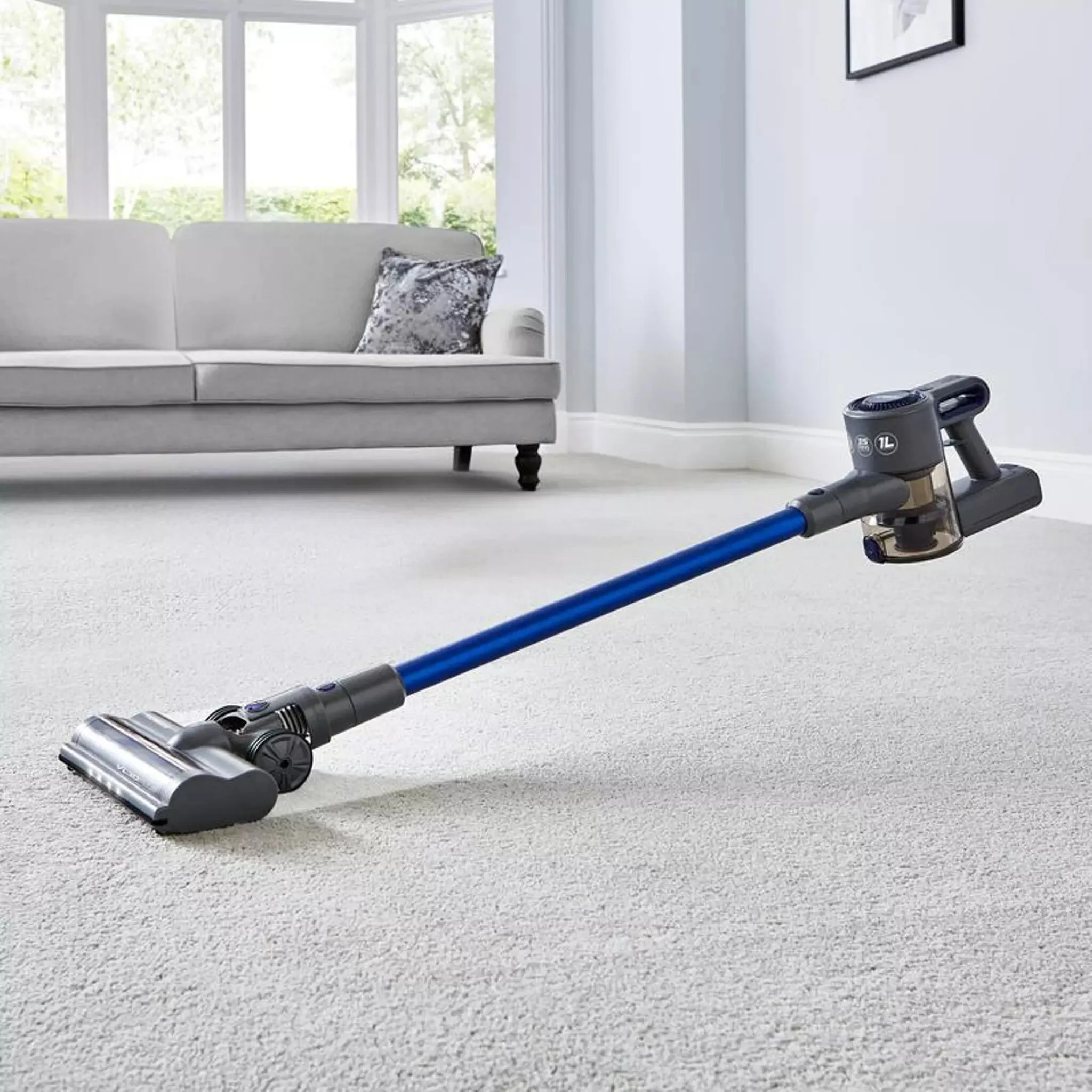 Tower T513003 stick vacuum/electric broom 2-in-1 stick vacuum DC Dry HEPA Bagless 150 W Blue