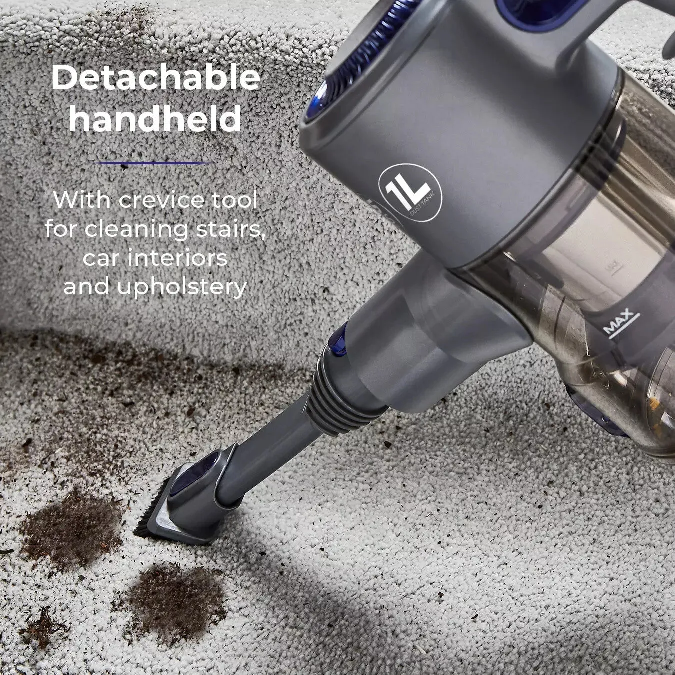 Tower T513003 stick vacuum/electric broom 2-in-1 stick vacuum DC Dry HEPA Bagless 150 W Blue