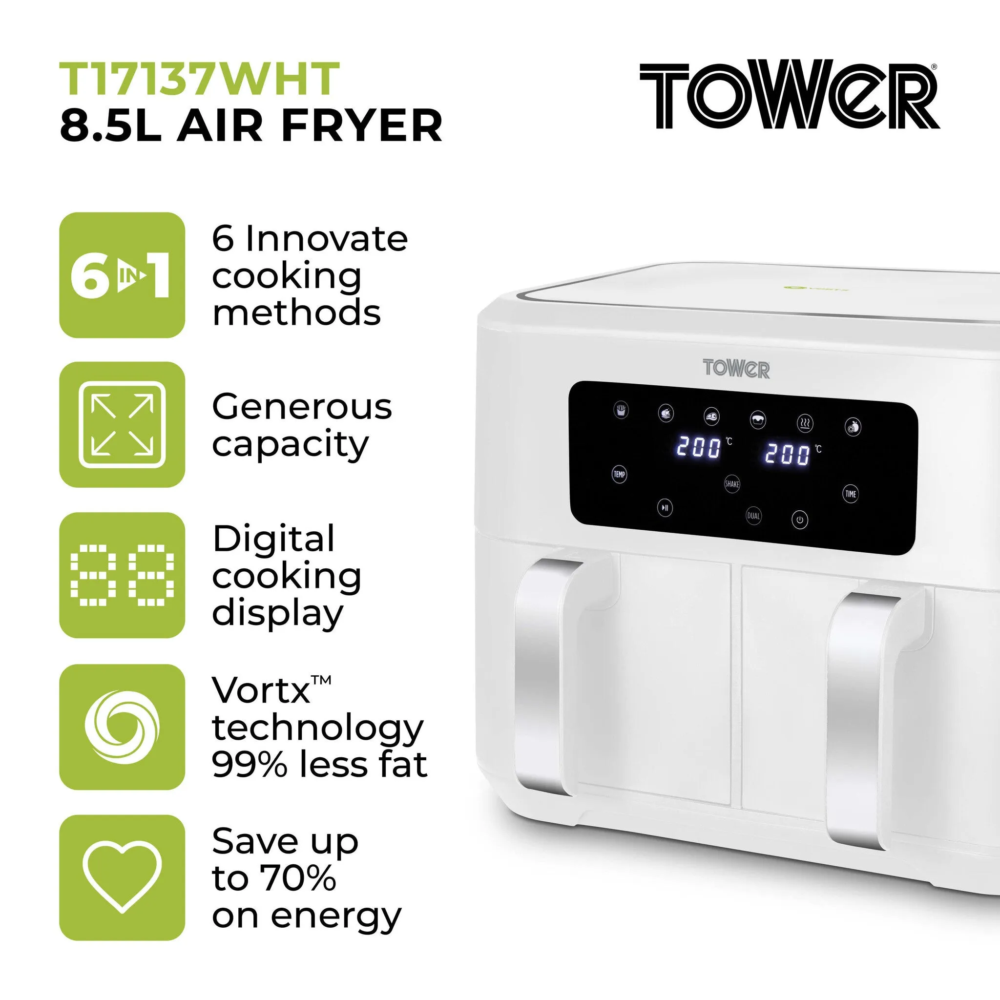 Tower Vortx 8.5L Dual Basket Air Fryer
