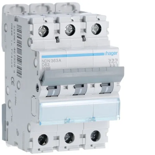 Triple Pole 10kA D Curve MCB 6a - 63a