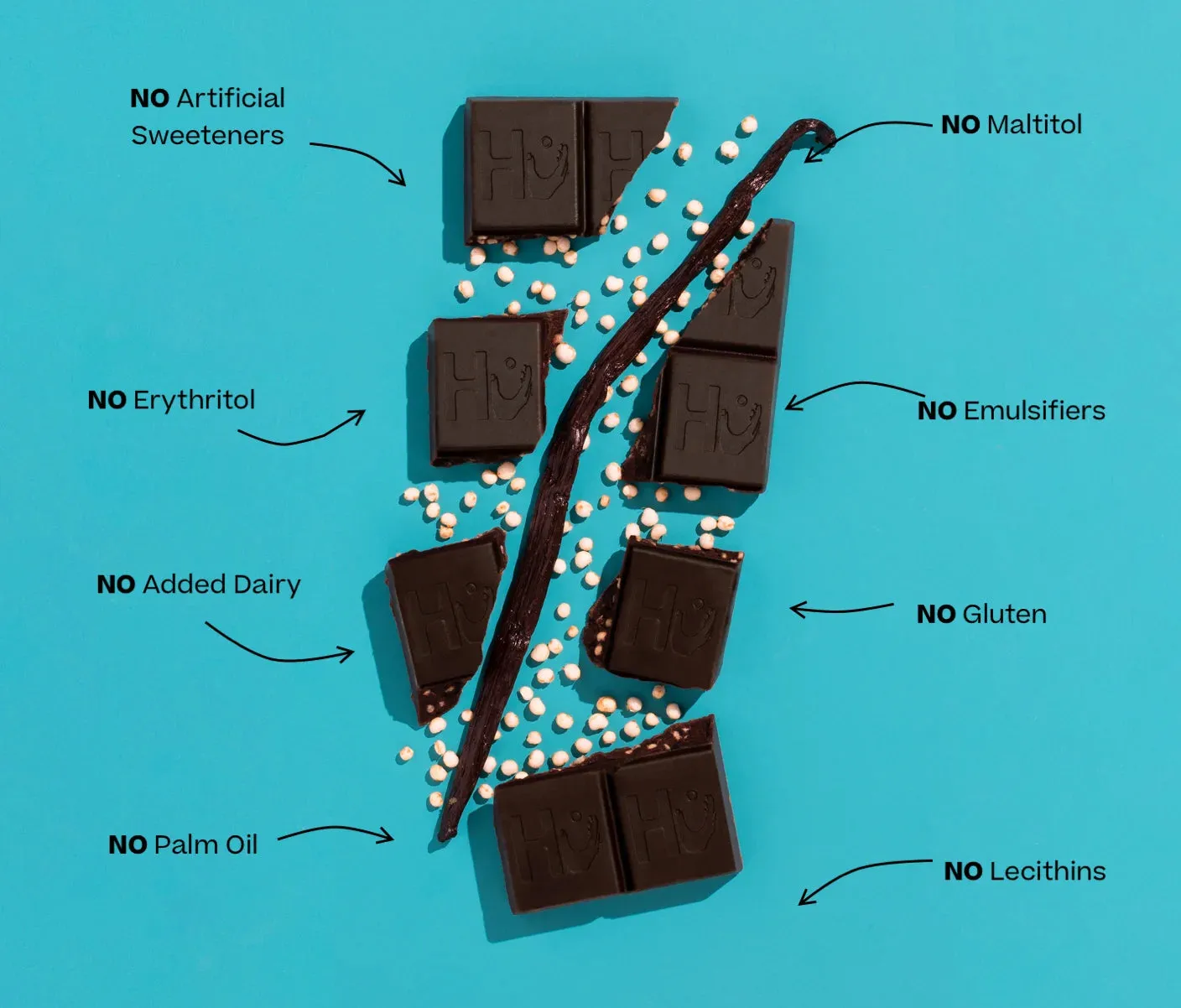 Vanilla Crunch 70% Dark Chocolate Bar 60g