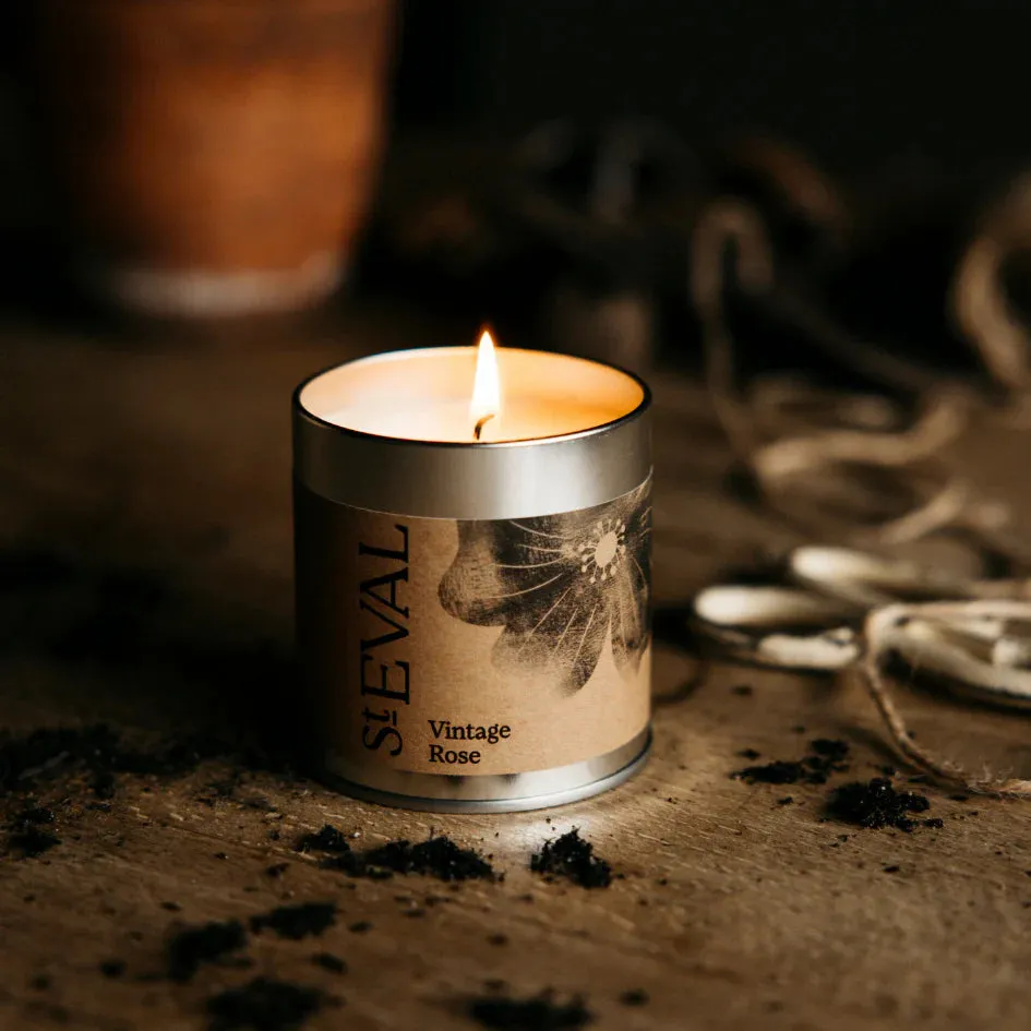 Vintage Rose Scented Tin Candle