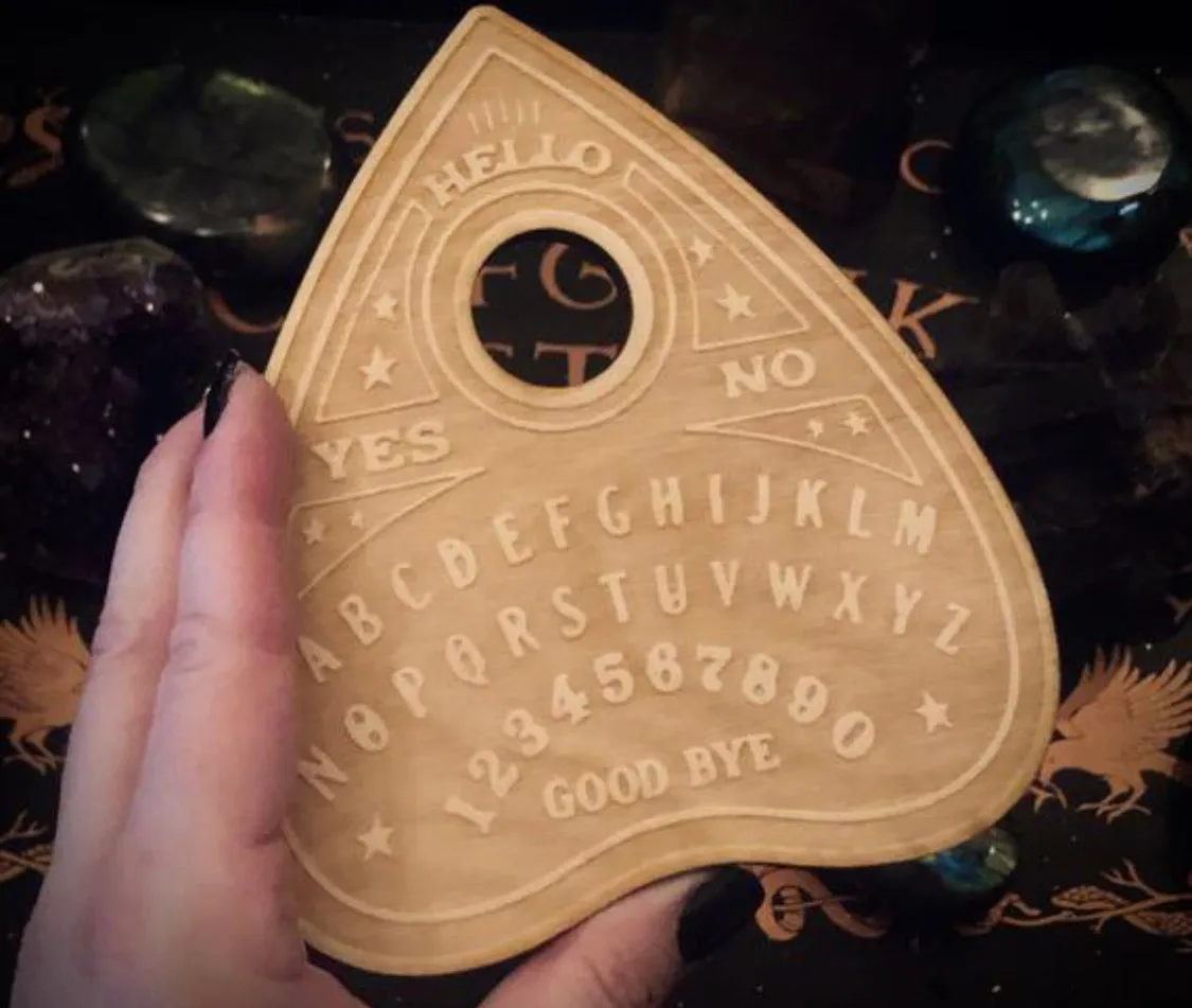 Wooden Engraved Planchette / Altar Tile / Seance Decor