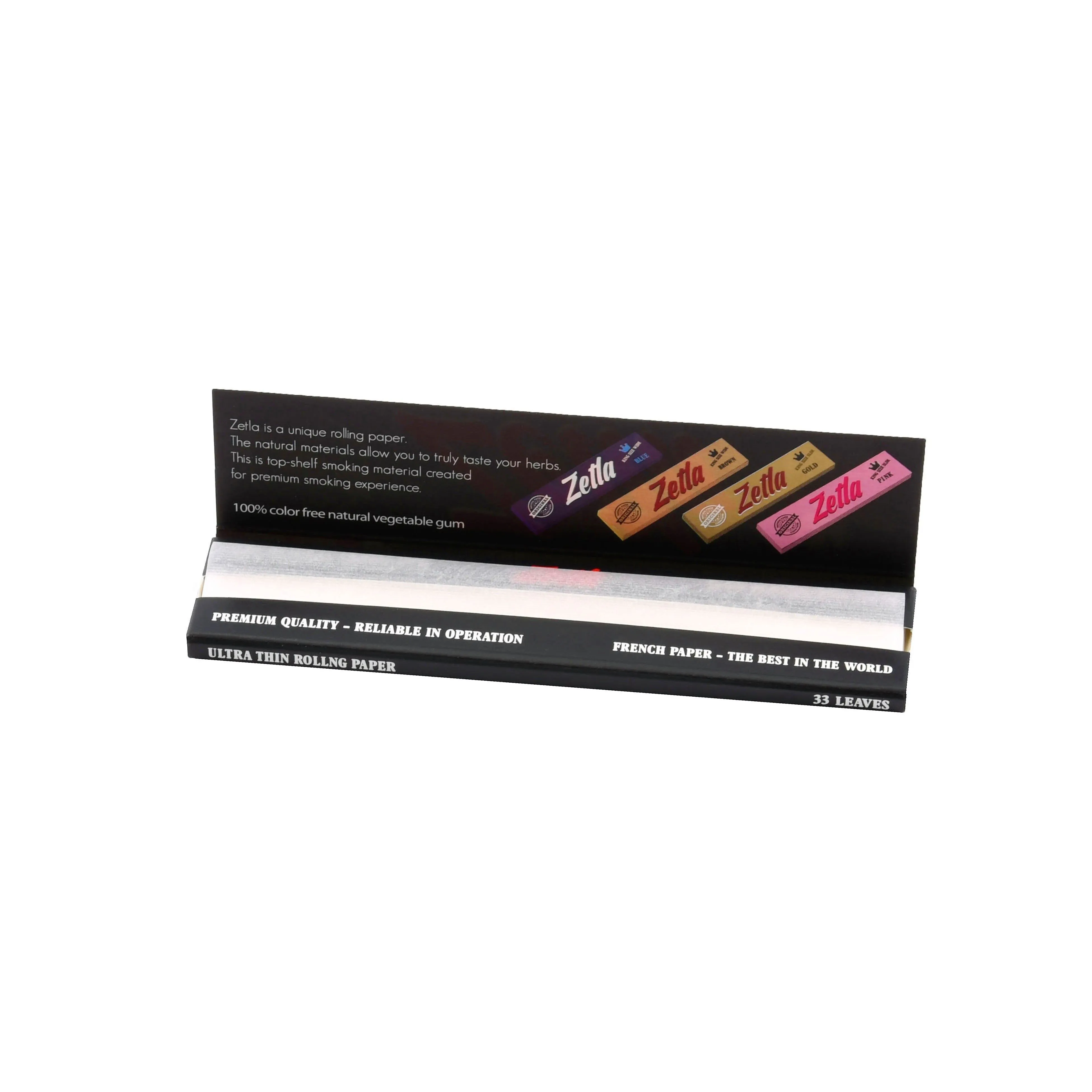 Zetla Rolling Papers Black King Size Slim (100 Packs)