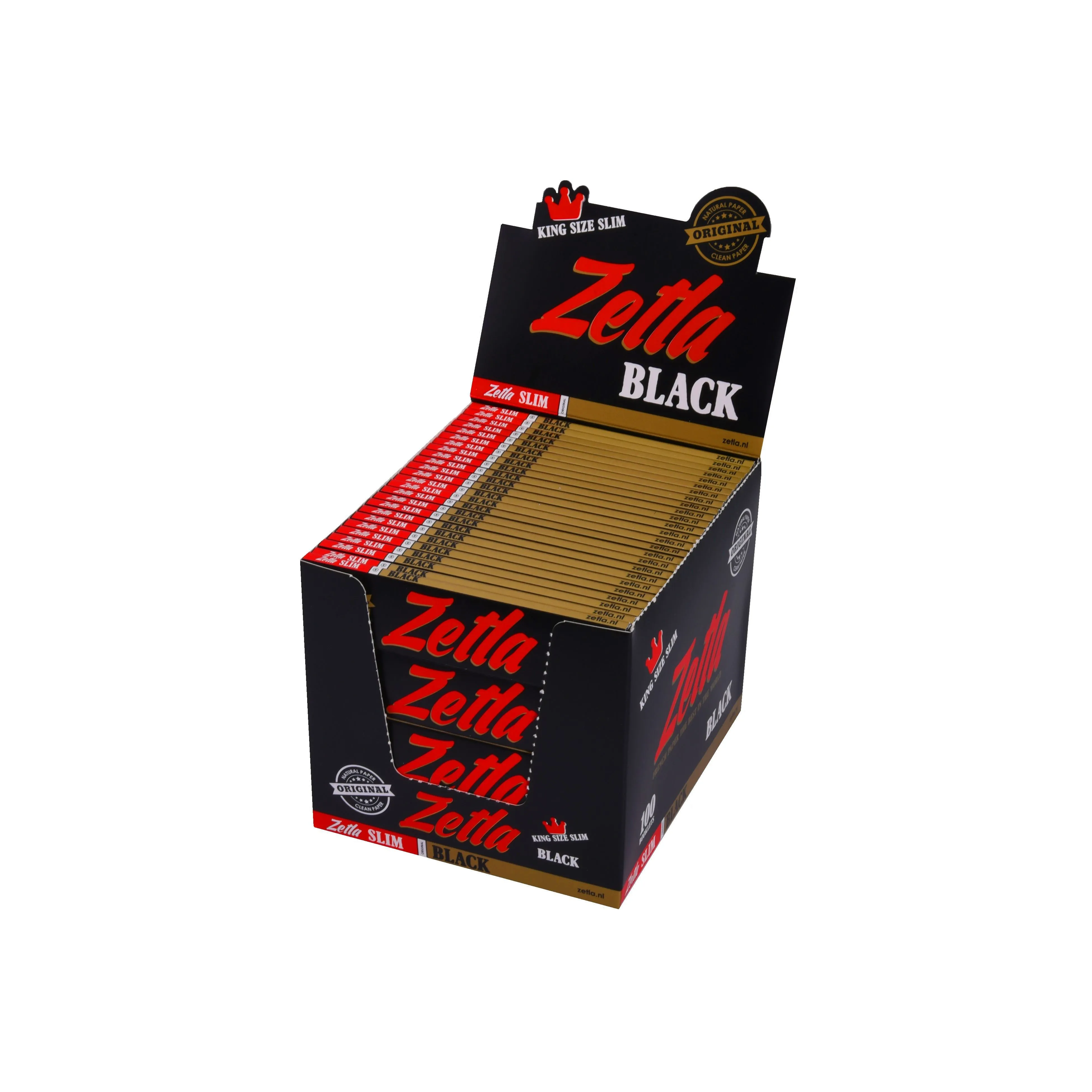 Zetla Rolling Papers Black King Size Slim (100 Packs)