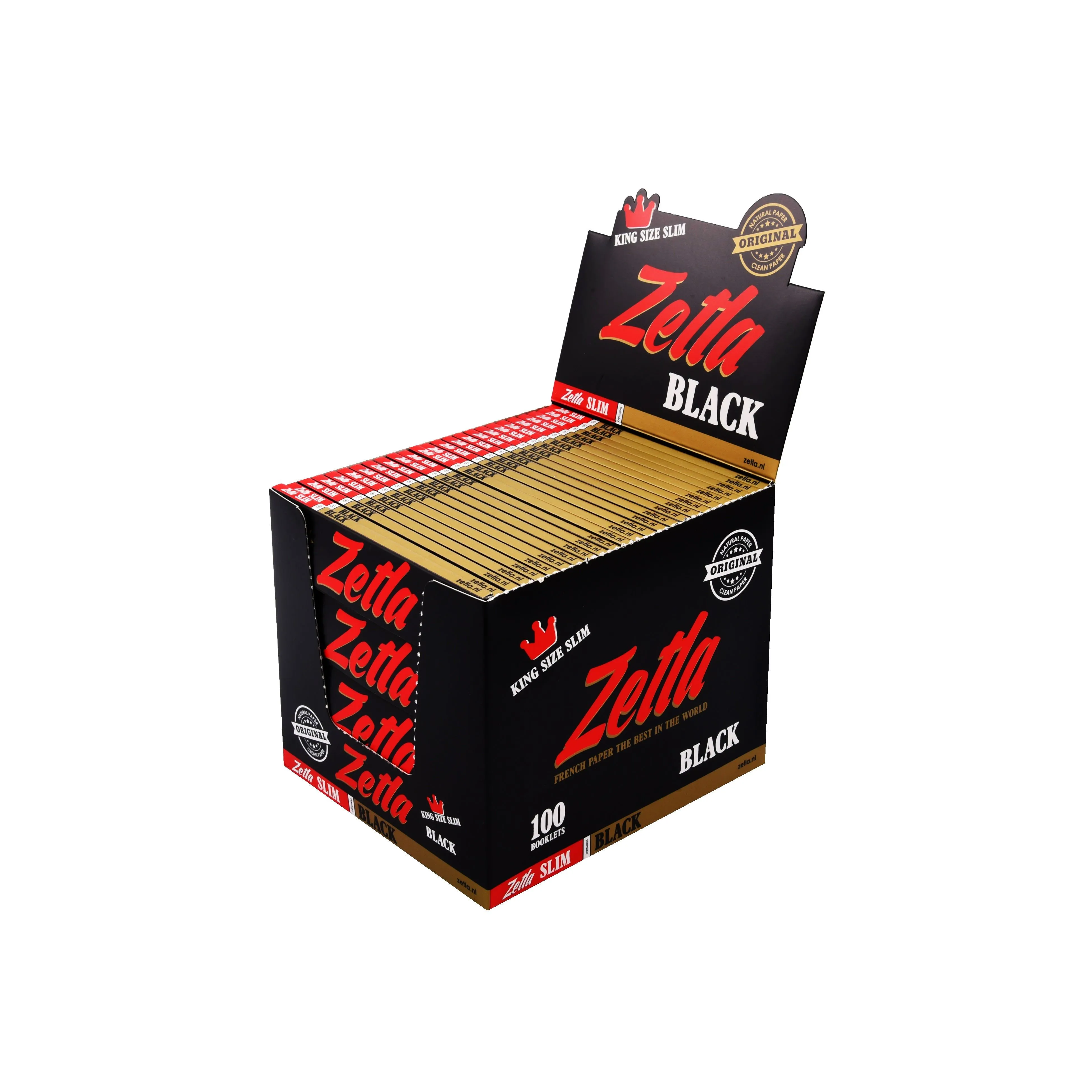 Zetla Rolling Papers Black King Size Slim (100 Packs)