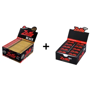 Zetla Rolling Papers Black King Size Slim (50 Packs)   Zetla Filtertips Black  ( 26 x 55 mm  /  50 Pcs)
