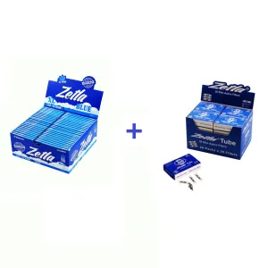 Zetla Rolling Papers Blue XL Size Wide (50 Packs)   Zetla Slim Active Filters 20 Pieces (Display)