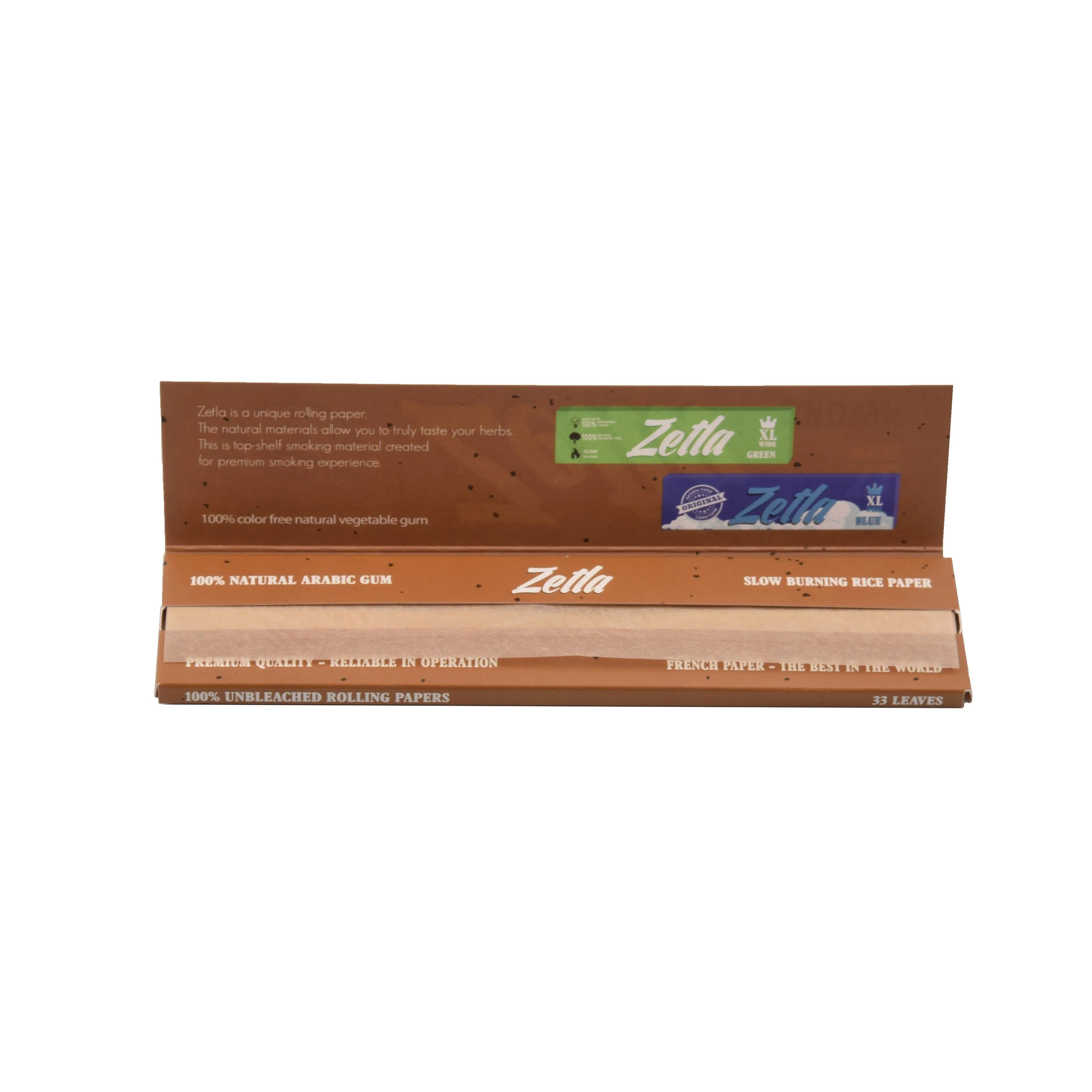 Zetla Rolling Papers Brown XL Size Wide (50 Packs)