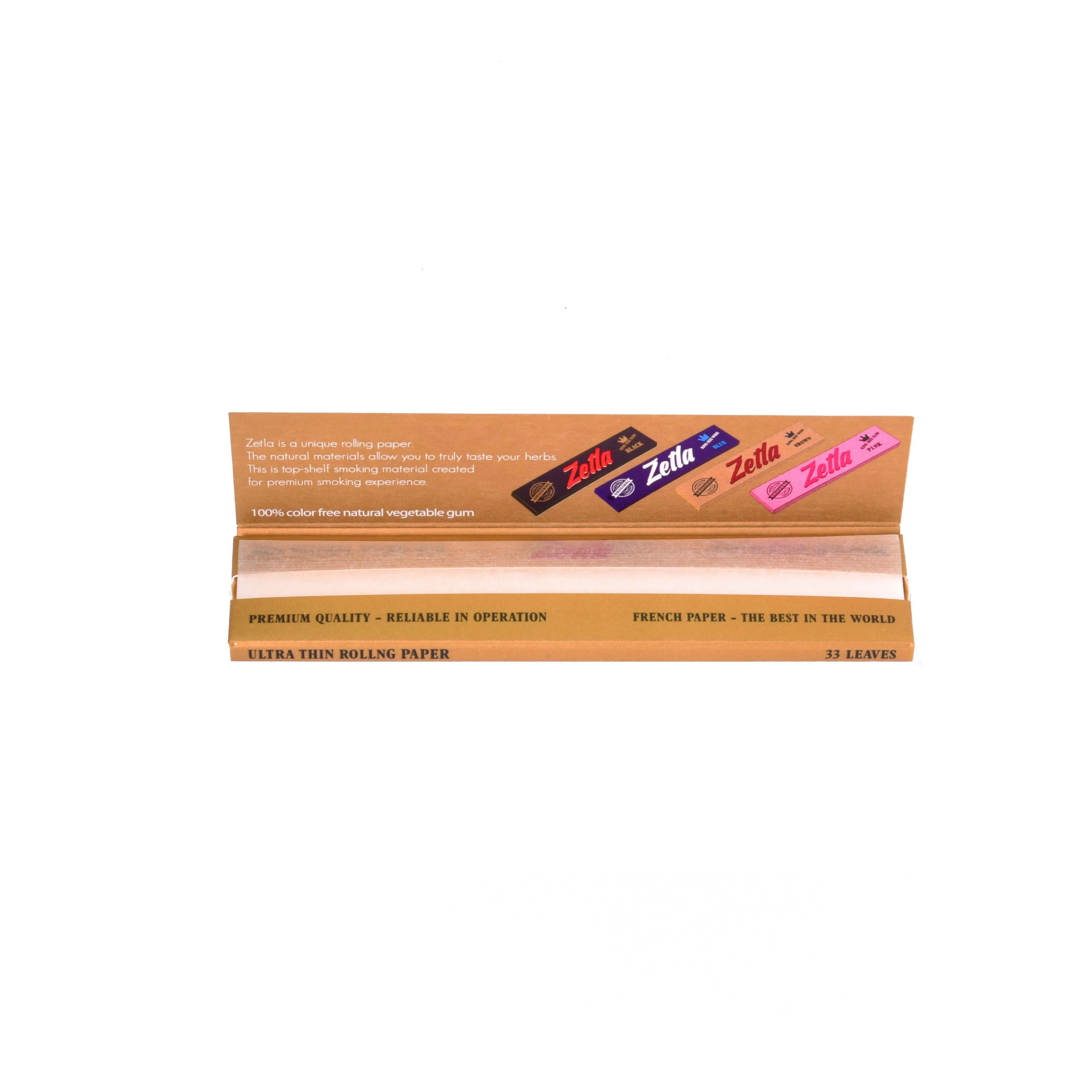 Zetla Rolling Papers Gold King Size Slim (100 Packs)