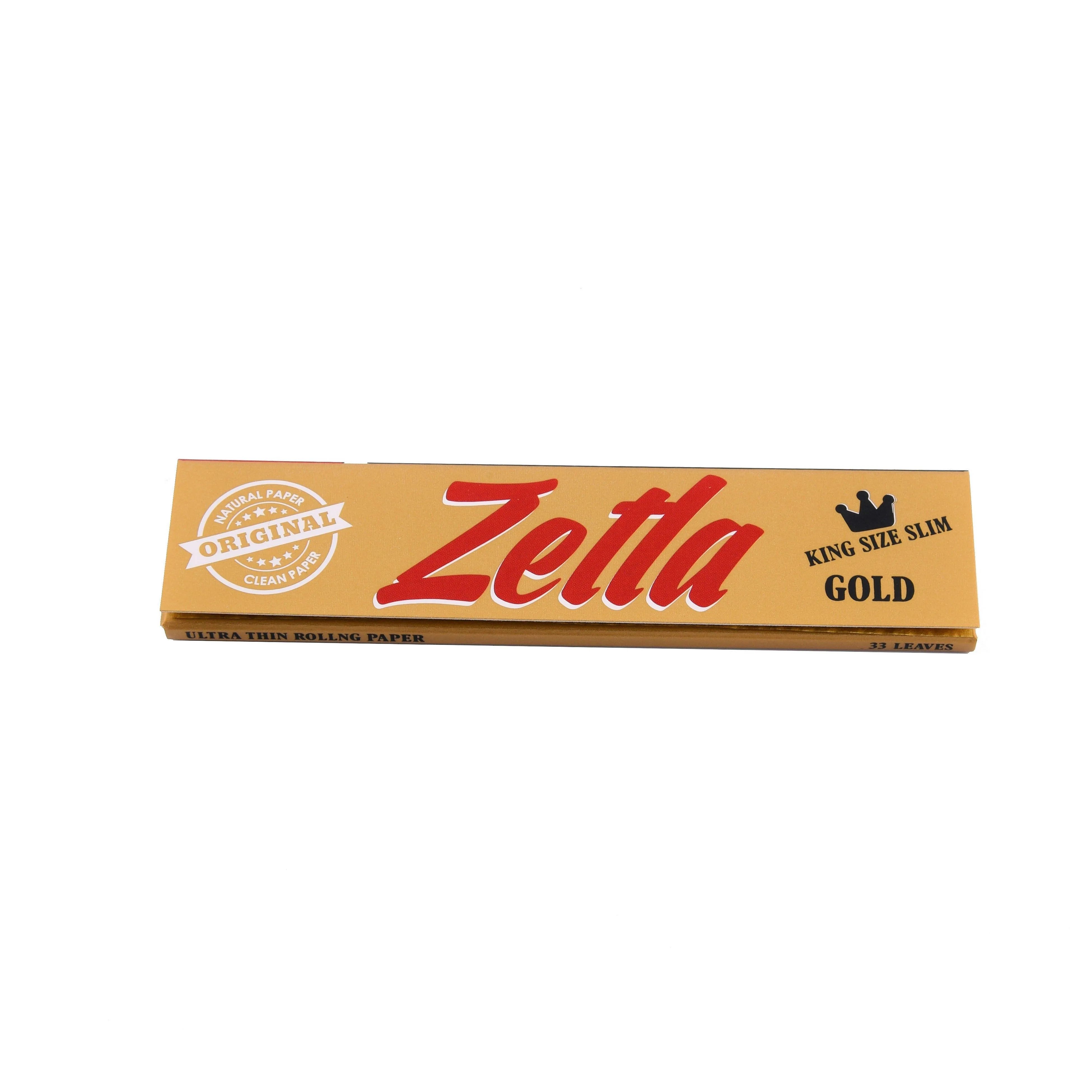 Zetla Rolling Papers Gold King Size Slim (100 Packs)