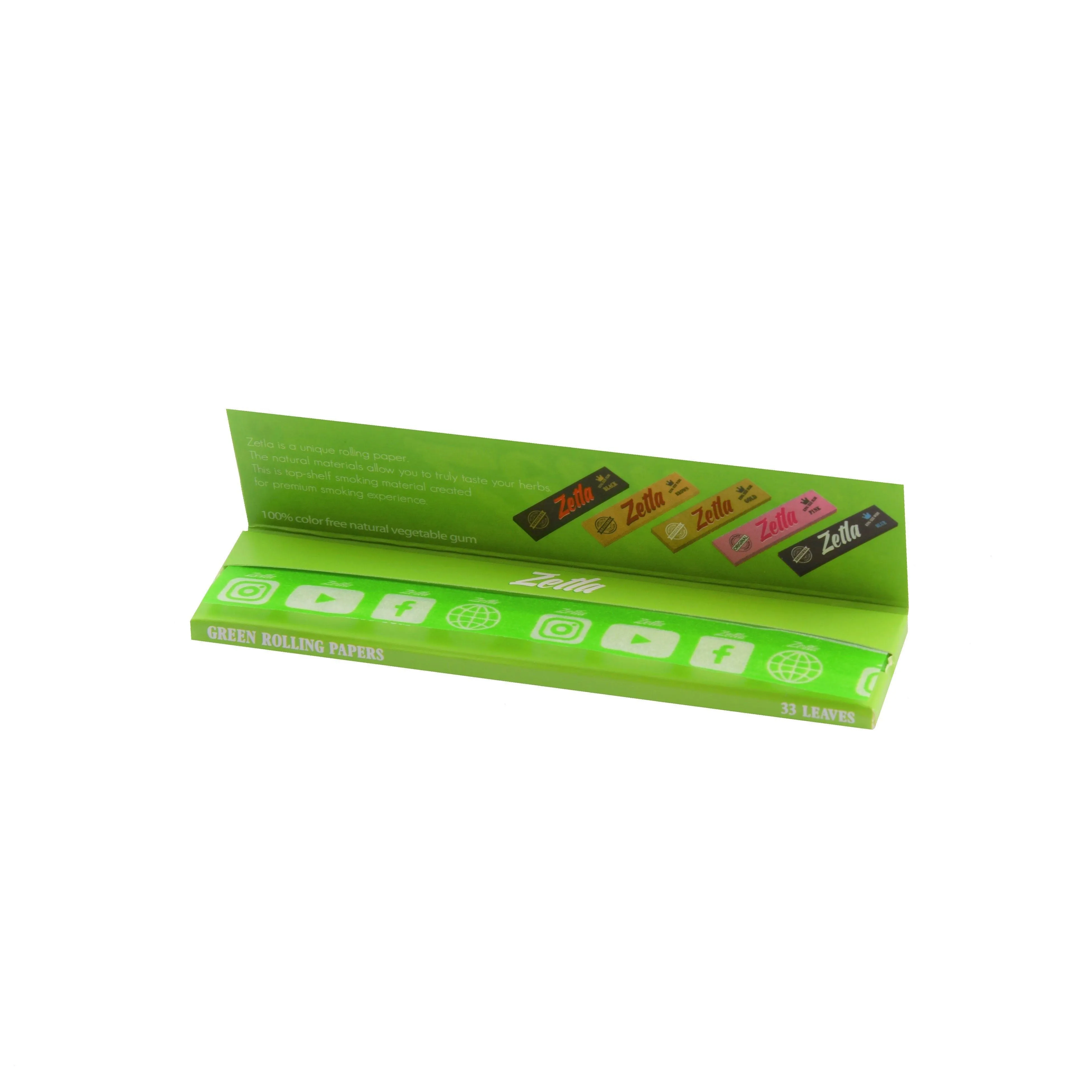 Zetla Rolling Papers Green King Size Slim (50 Packs)