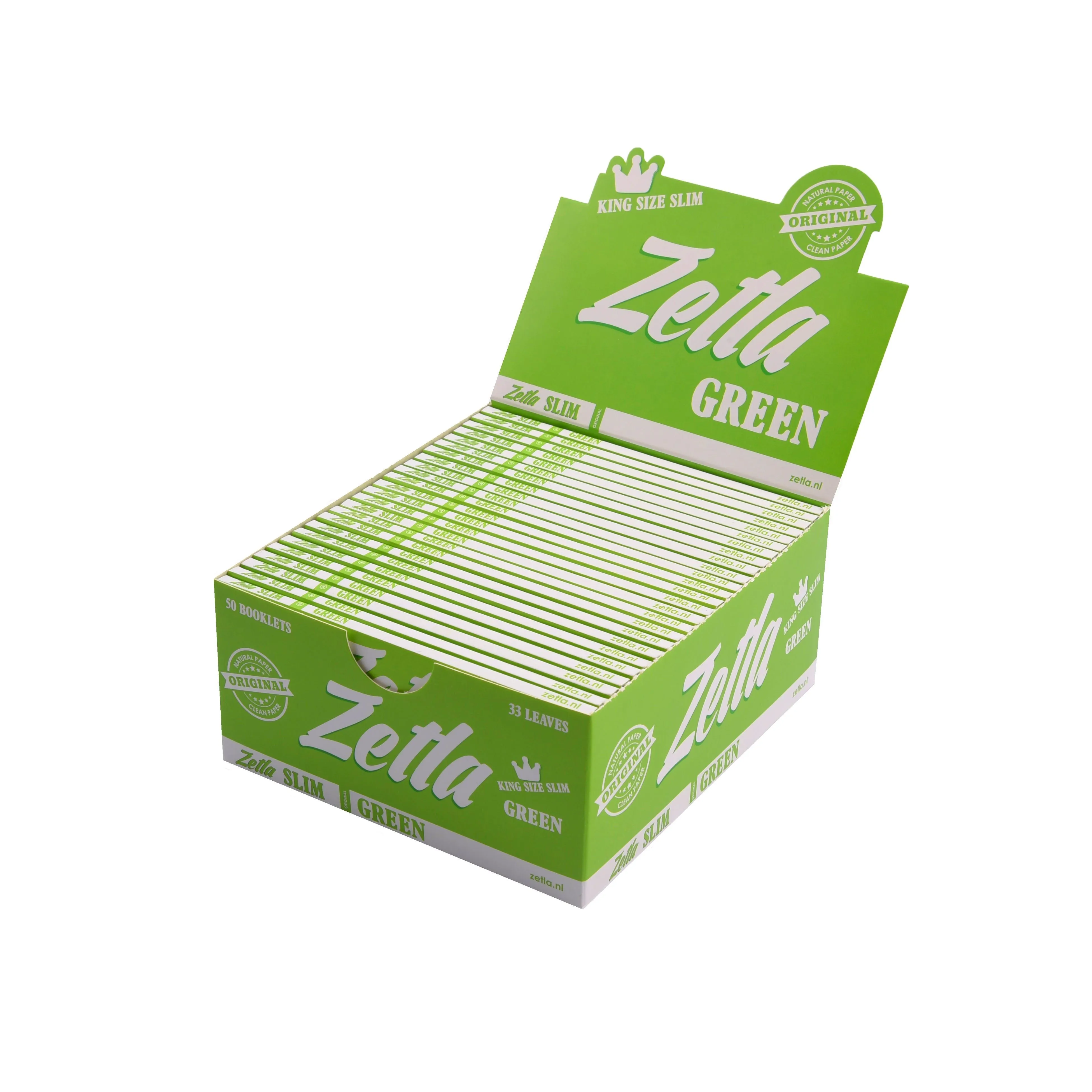 Zetla Rolling Papers Green King Size Slim (50 Packs)