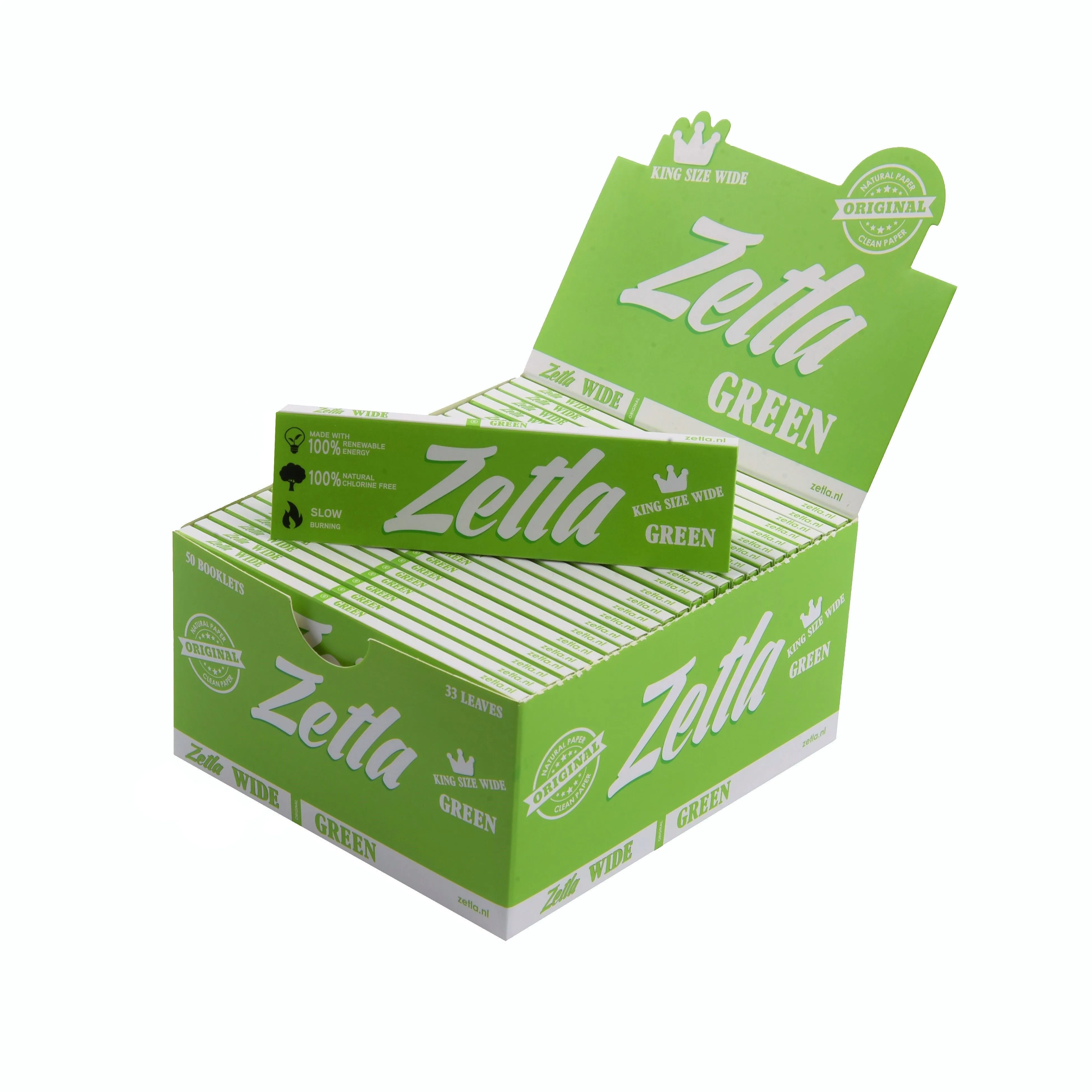 Zetla Rolling Papers Green King Size Wide (50 Packs)