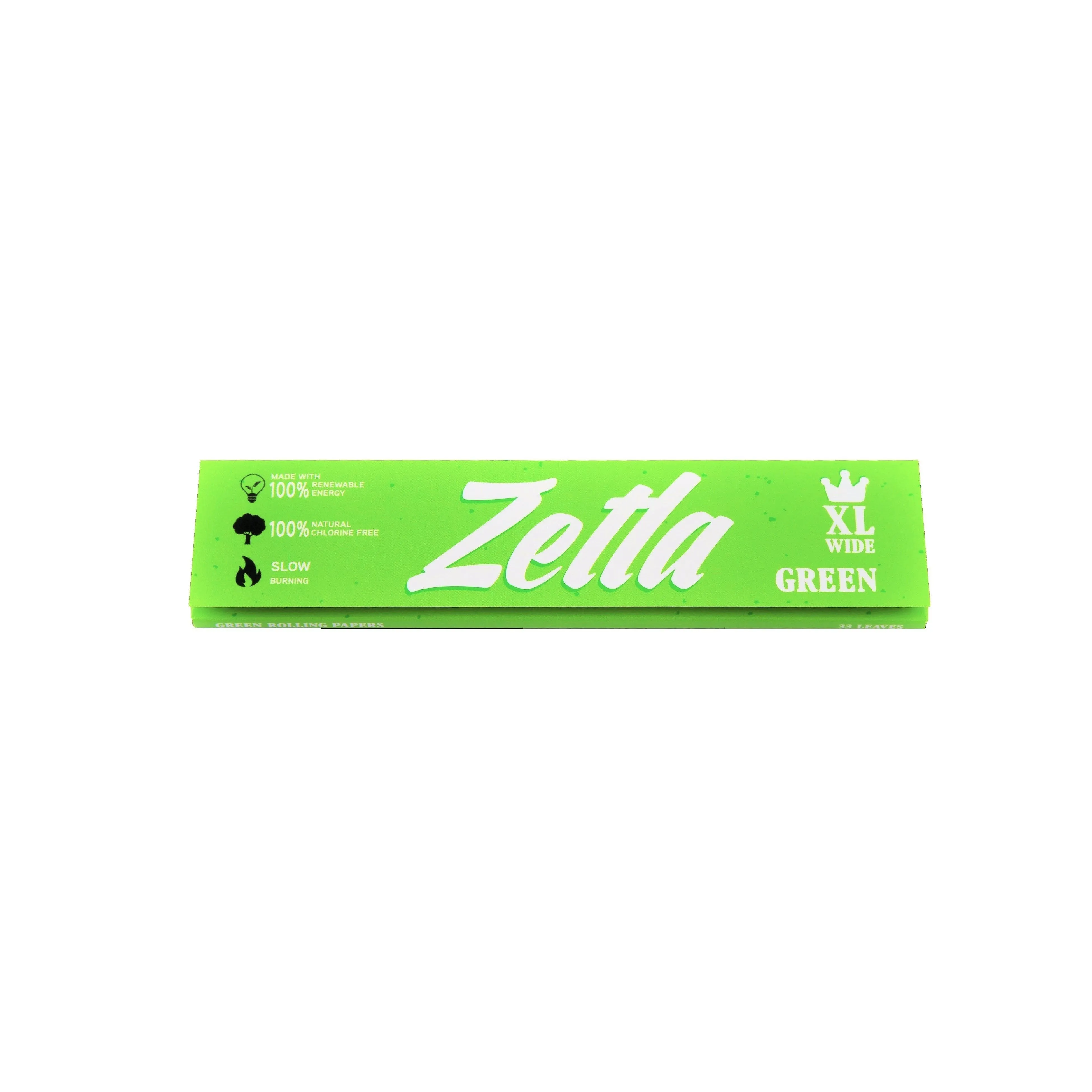 Zetla Rolling Papers Green XL Size Wide (50 Packs)