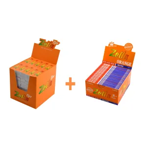 Zetla Rolling Papers Orange King Size Wide (50 Packs)   Zetla Filtertips Orange (100 Pcs)