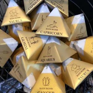 Zodiac Bath Bomb - All Natural, Essential Oils, Crystal Infused